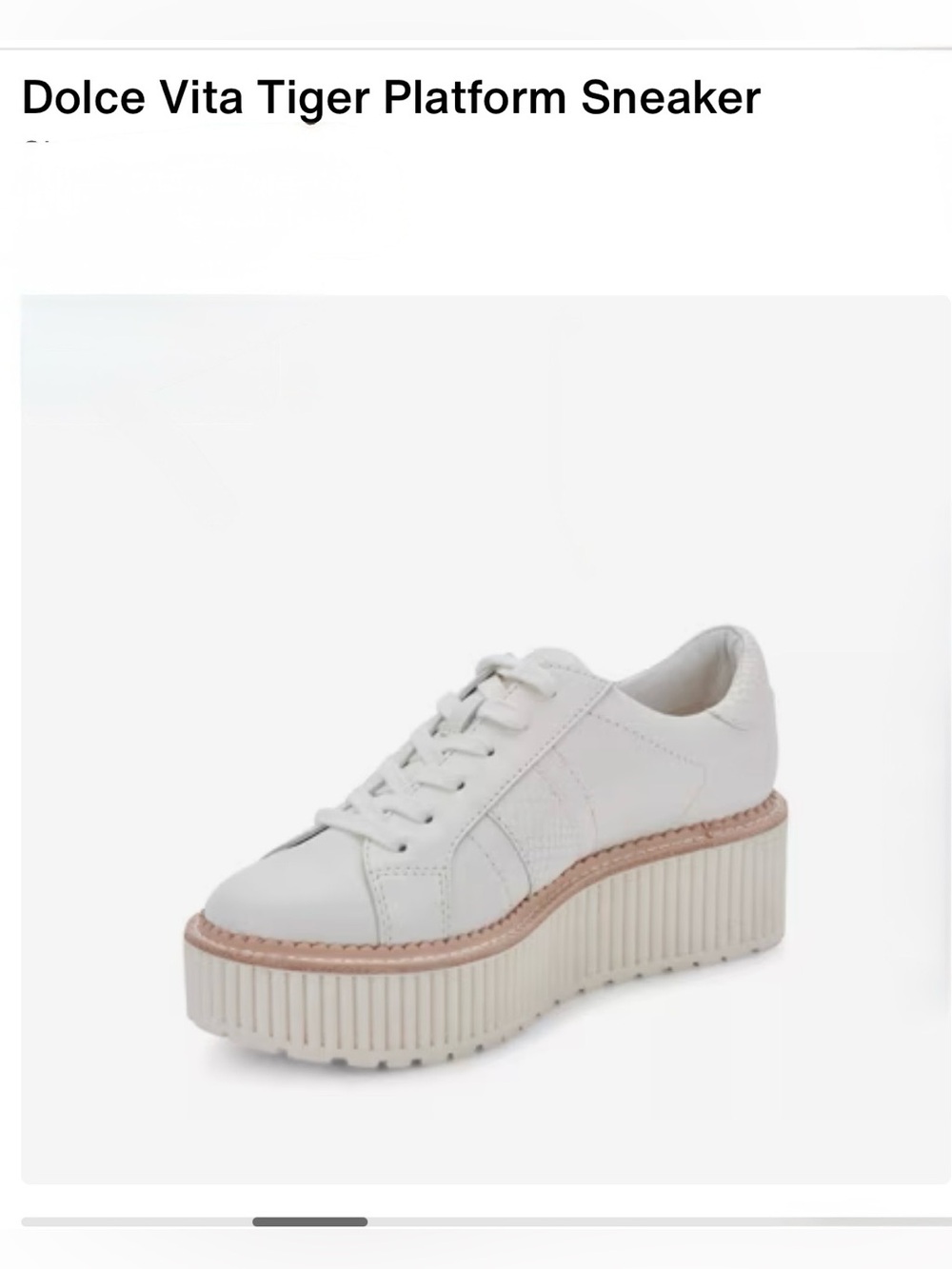DV Dolce Vita Tiger Platform Lace-Up Sneakers White - Size 8